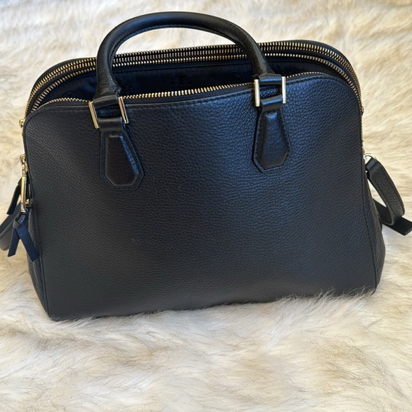 Tory Burch Double Zip Black black Pebbled Leather Bag - Picture 4 of 9